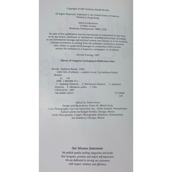 Little Bits of Whimsy : A Pattern Book by Kathleen R. Brooks (VTG-1997, Trade... - Picture 3 of 15